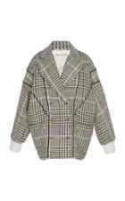 Alessandra Rich Oversized Prince De Galles Coat