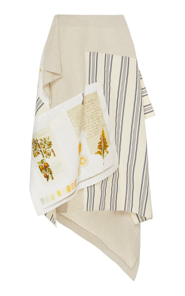 Moda Operandi Monse Asymmetric Multi-print Cotton-blend Skirt Size: 0