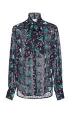 Luisa Beccaria Embroidered Georgette Blouse
