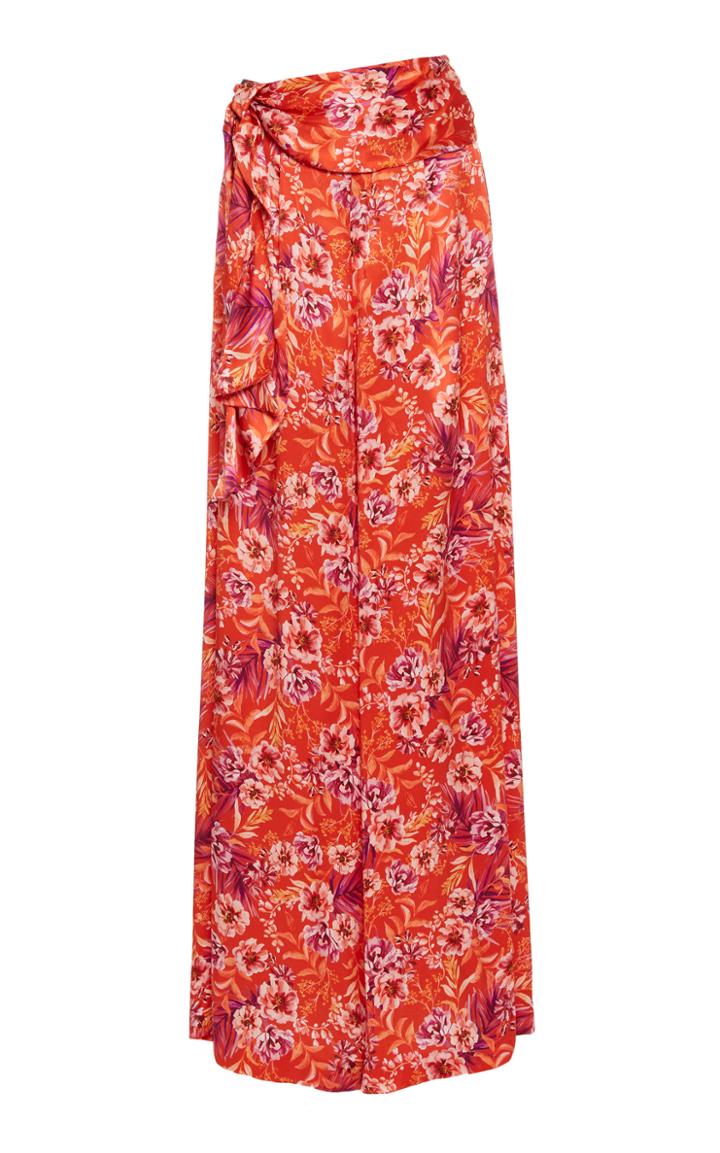 Moda Operandi Amur Geneva Floral High-waisted Silk Pants Size: 0