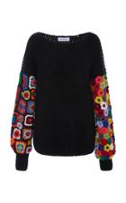 Tuinch M'o Exclusive Crocheted-panel Cashmere-blend Sweater