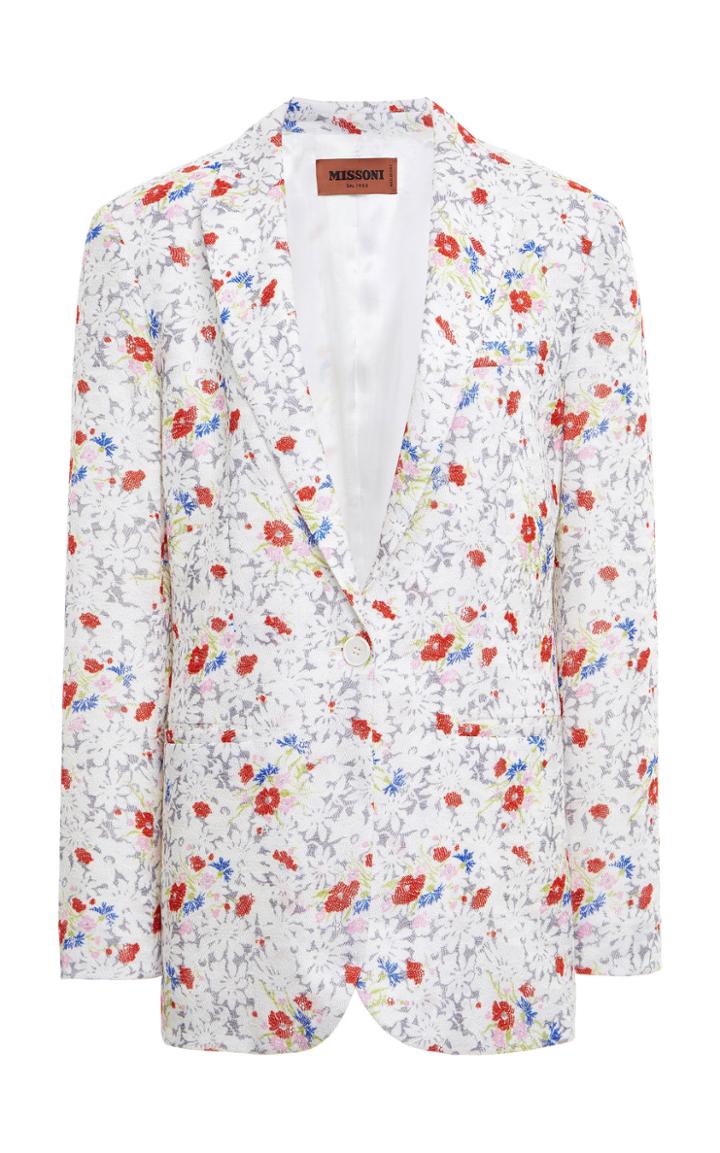 Moda Operandi Missoni Floral Print Silk Blazer Size: 38