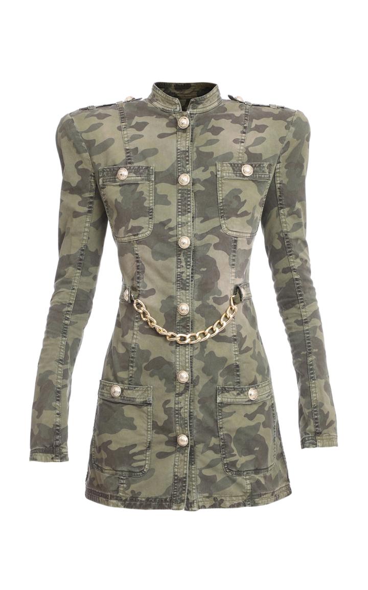 Balmain Camo Chainlink Military Jacket