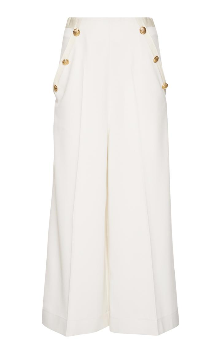 Lanvin Button-embellished Stretch-wool Culottes