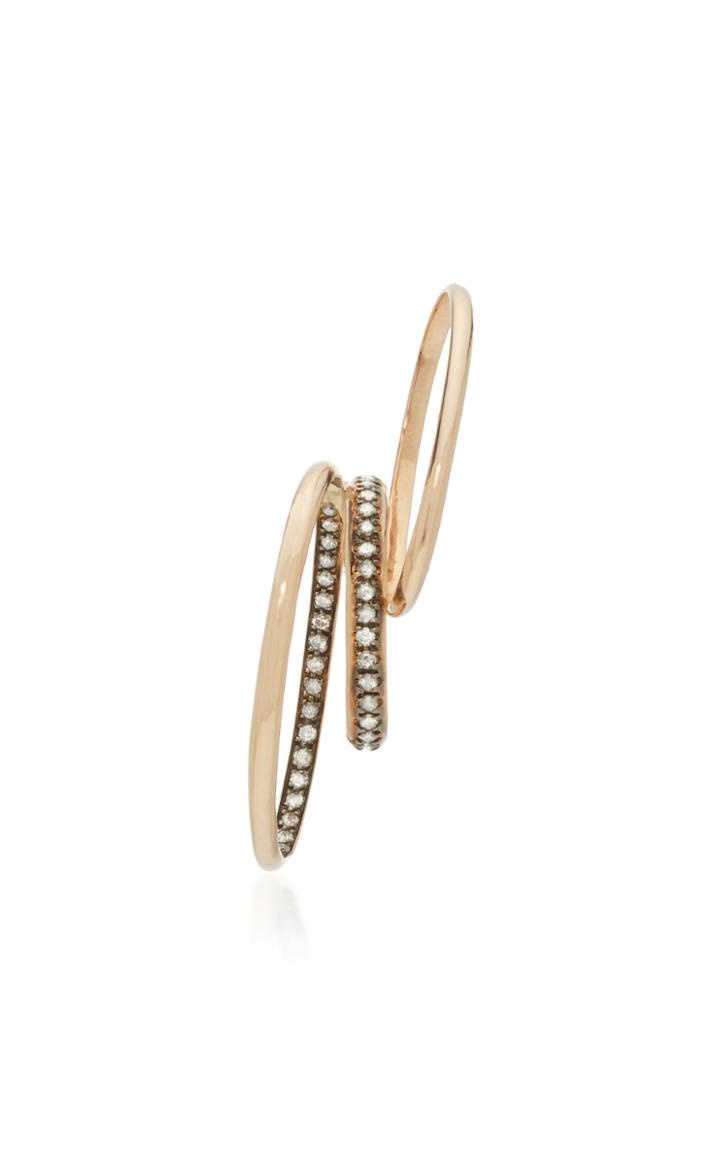 Gaelle Khouri Doxa Single 9k Gold And Diamond Earring
