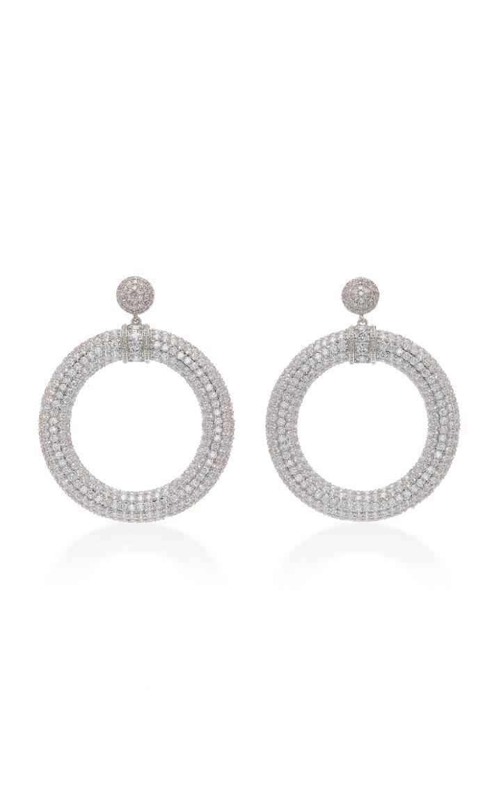 Fallon Pave Crystal Embellished Drama Hoop Earrings