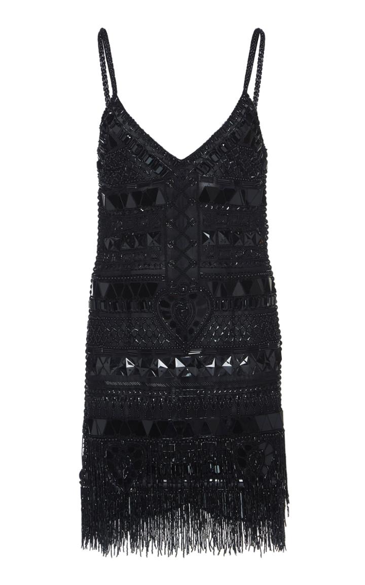 Dundas Fringed Embellished Mini Dress