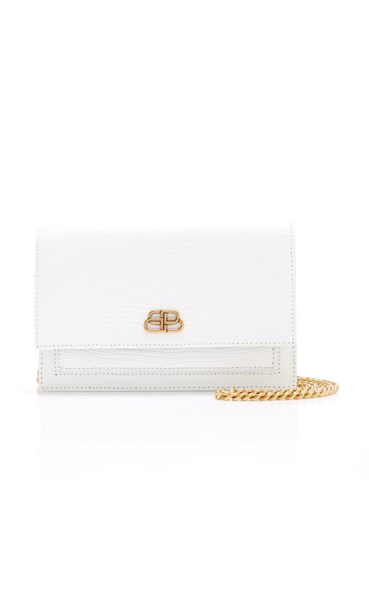 Balenciaga Sharp Lizard-effect Leather Clutch
