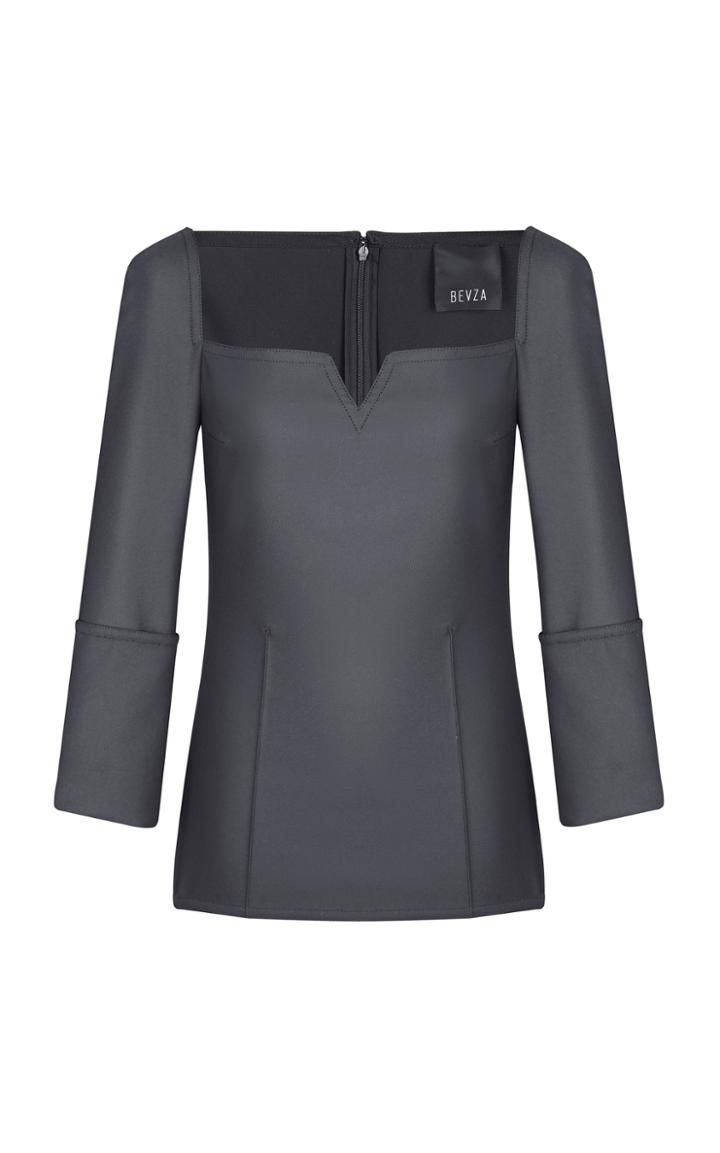 Moda Operandi Bevza Square Piped-trim Cotton Top