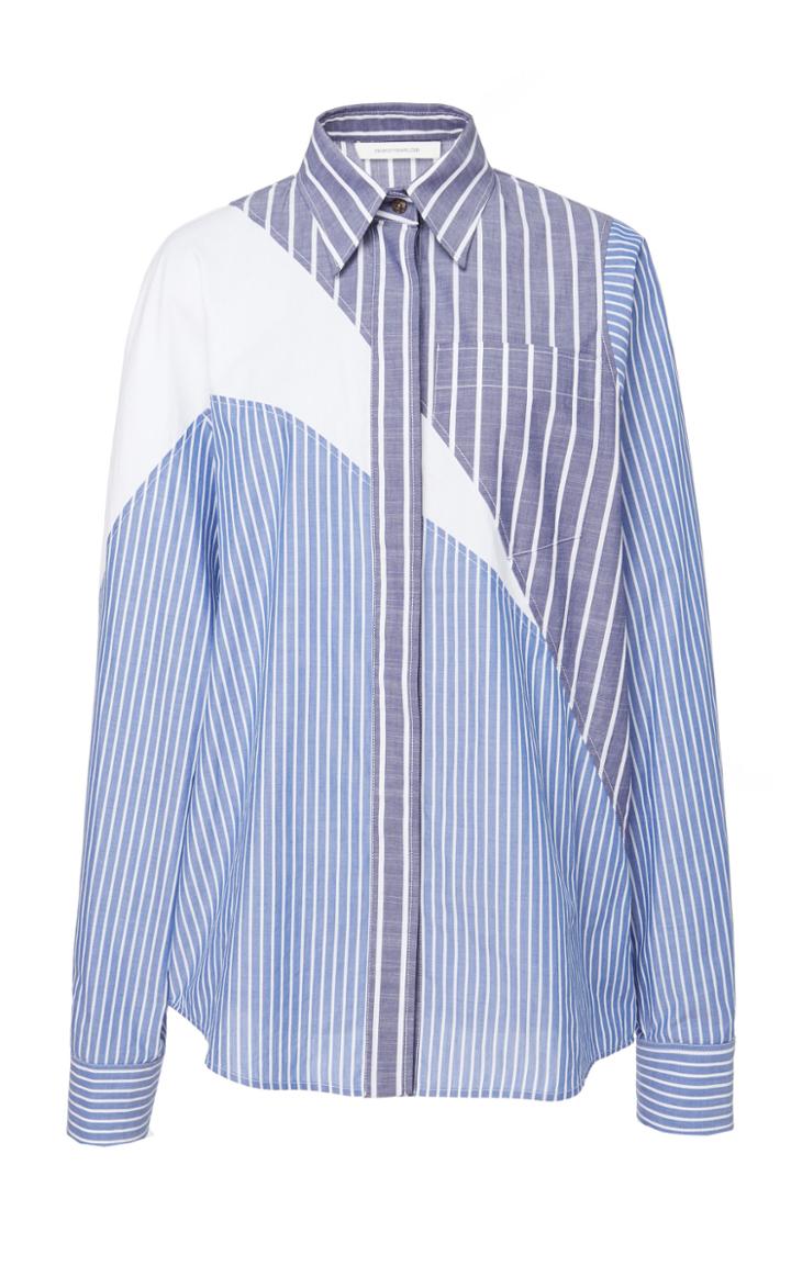 Cdric Charlier Striped Cotton-blend Blouse