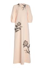 Moda Operandi Lela Rose Floral-embroidered Maxi Dress
