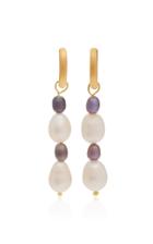 Sandralexandra Miercoles Gold-plated Metal And Pearl Drop Earrings