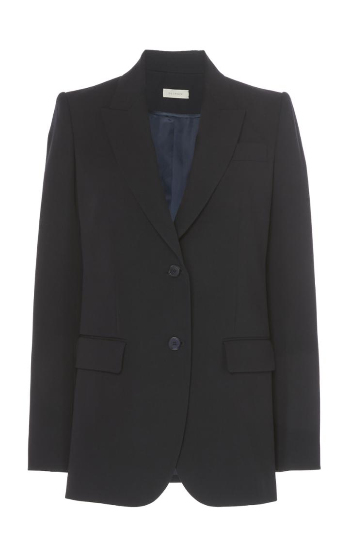 Delpozo Collared Tailored Virgin Wool Blazer