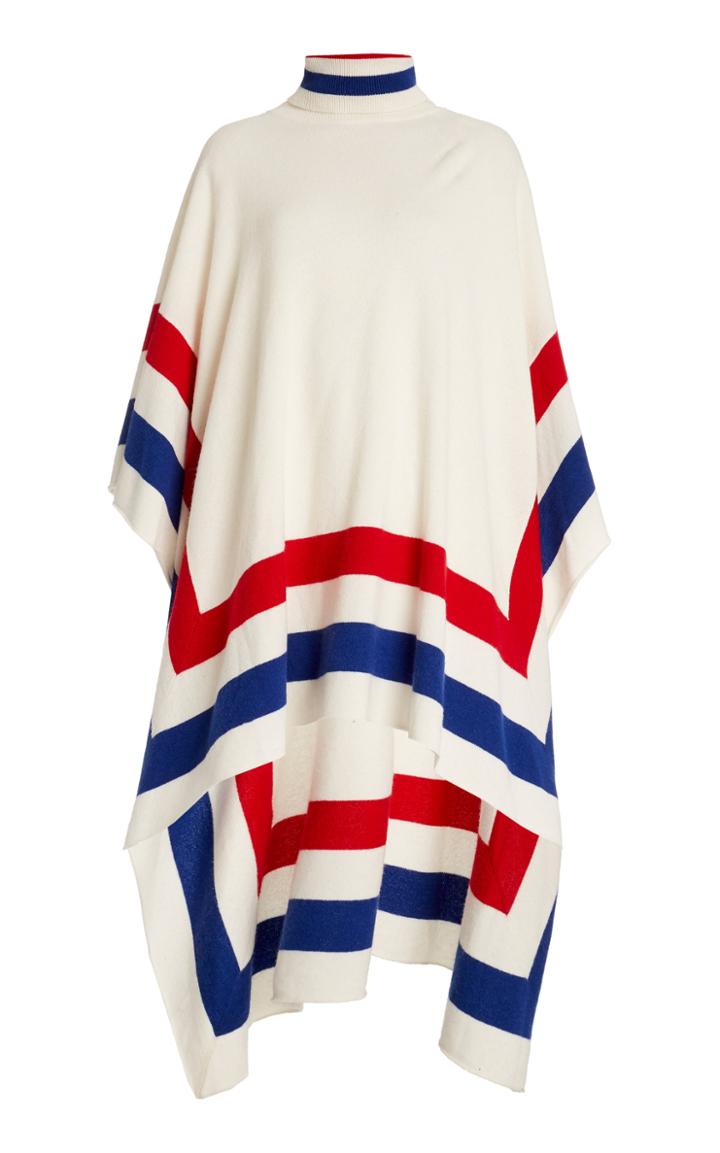 Moda Operandi Madeleine Thompson Striped-trim Cashmere Poncho