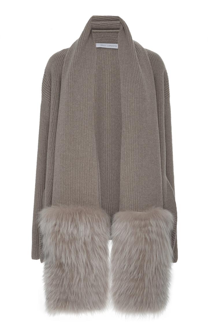 Sally Lapointe Cotton Cashmere Ribbed Cardigan