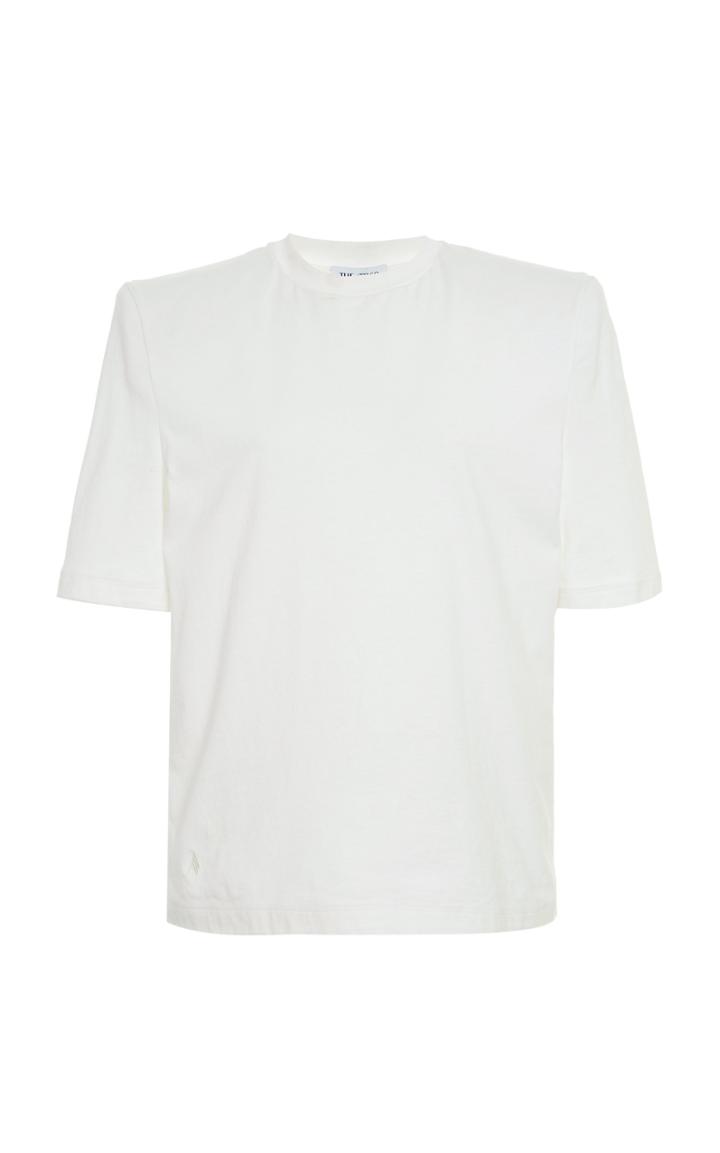 Attico Crewneck Cotton T-shirt Size: 36