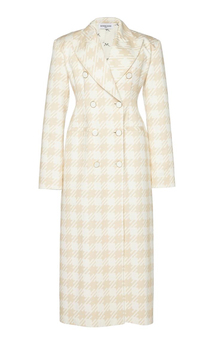 Moda Operandi Rowen Rose Vichy Iconic Checked Double-breasted Coat Size: 34