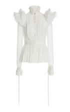 Moda Operandi Unttld Valeria Ruffle-trimmed Mesh Tuxedo Shirt