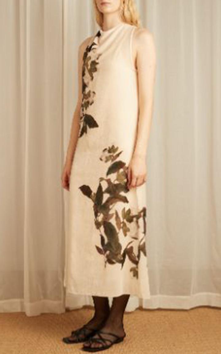Moda Operandi Vince Lisianthus-printed Cowl-neck Midi Dress