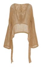 Cult Gaia Catherine Cotton-blend Ribbed-knit Hooded Sweater