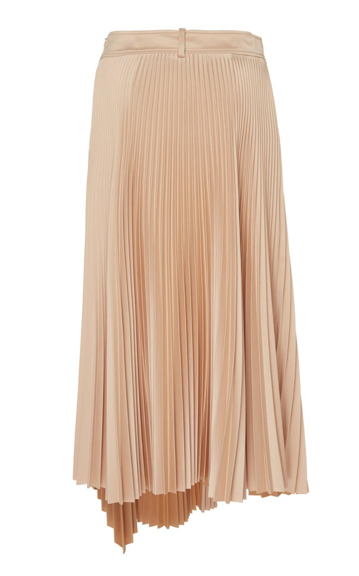 Cdric Charlier Mid-rise Pleated Asymmetric Pliss Skirt