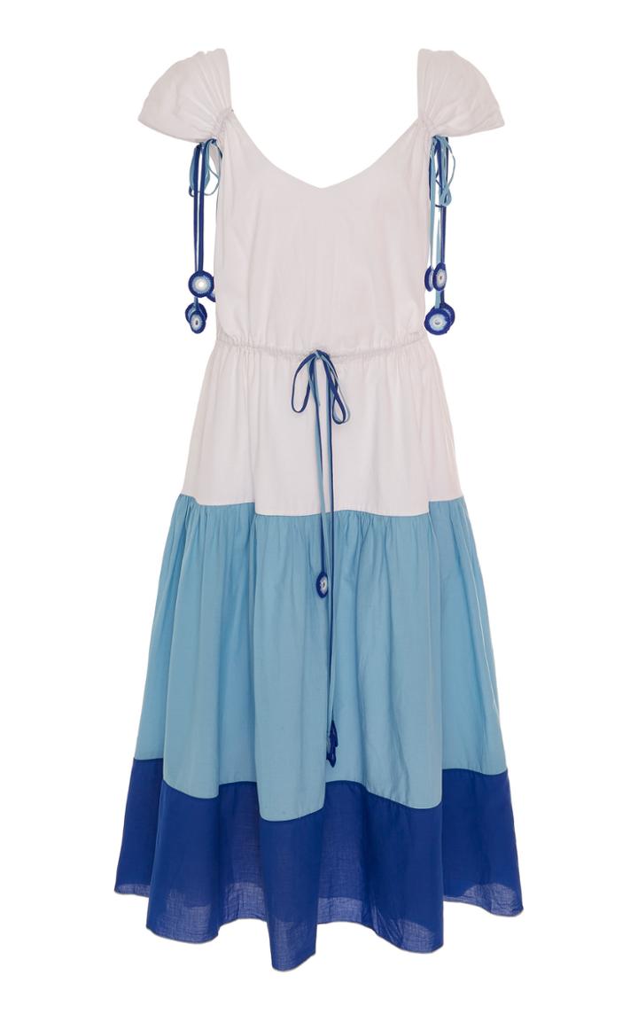 My Beachy Side Color-block Cotton Midi Dress