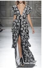 Fausto Puglisi Specialorder-floral Flutter Slevee Gown-rush-dk