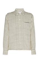 Ami Checked Wool-blend Flannel Shirt