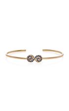 She Bee 14k Yellow Gold And Sapphire Figure 8 Cuff