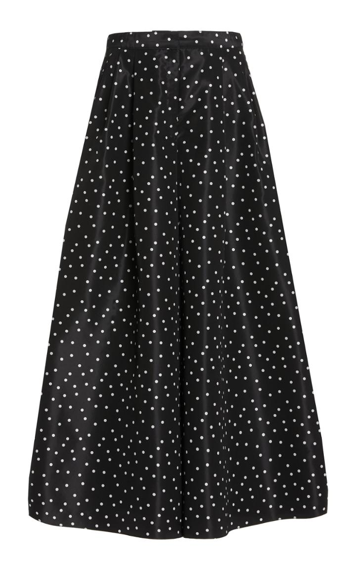 Moda Operandi Carolina Herrera Dot Print Taffeta Wide-leg Pants