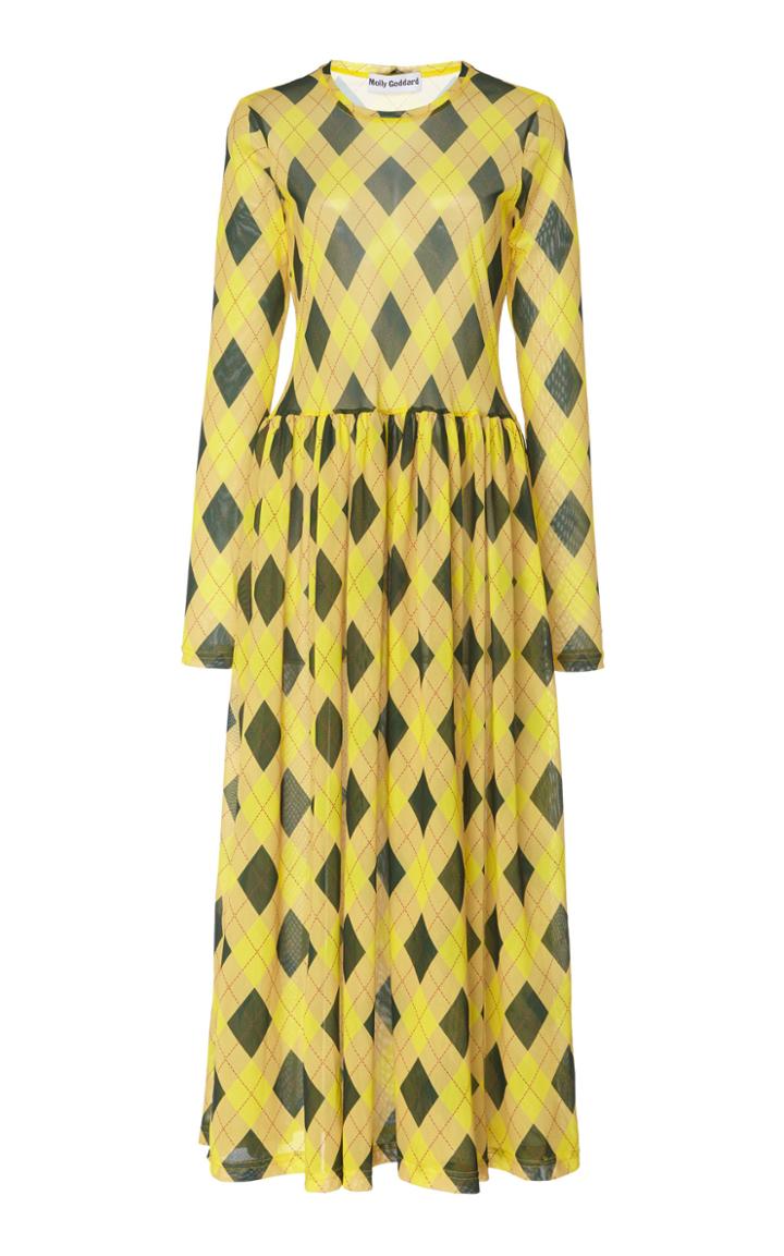 Molly Goddard Alberta Argyle Draped Dress