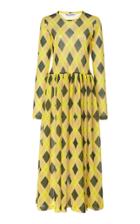 Molly Goddard Alberta Argyle Draped Dress