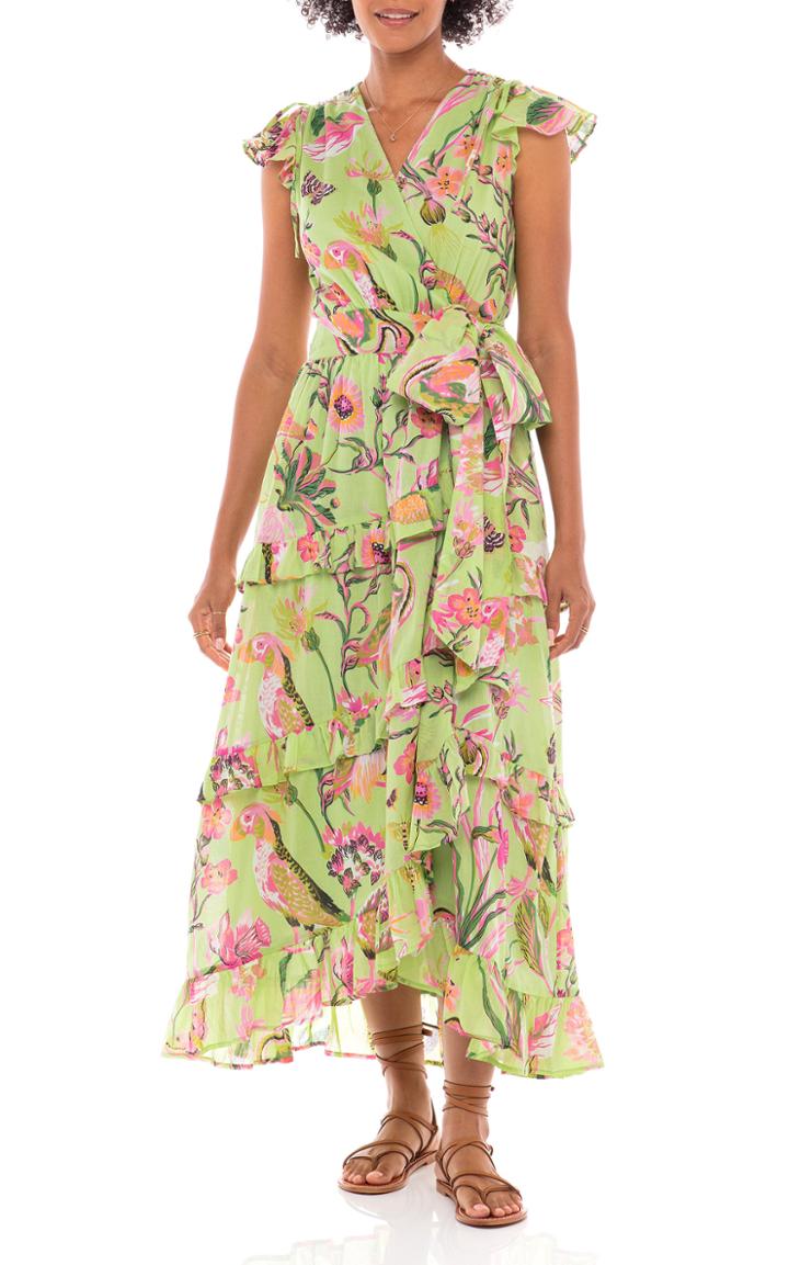 Moda Operandi Banjanan Sadie Floral Cotton Wrap Dress