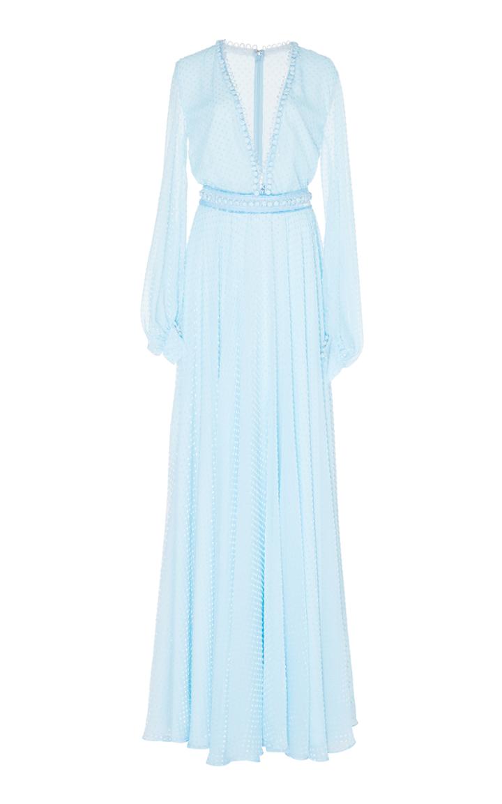 Costarellos V-neck Long Airy Dress