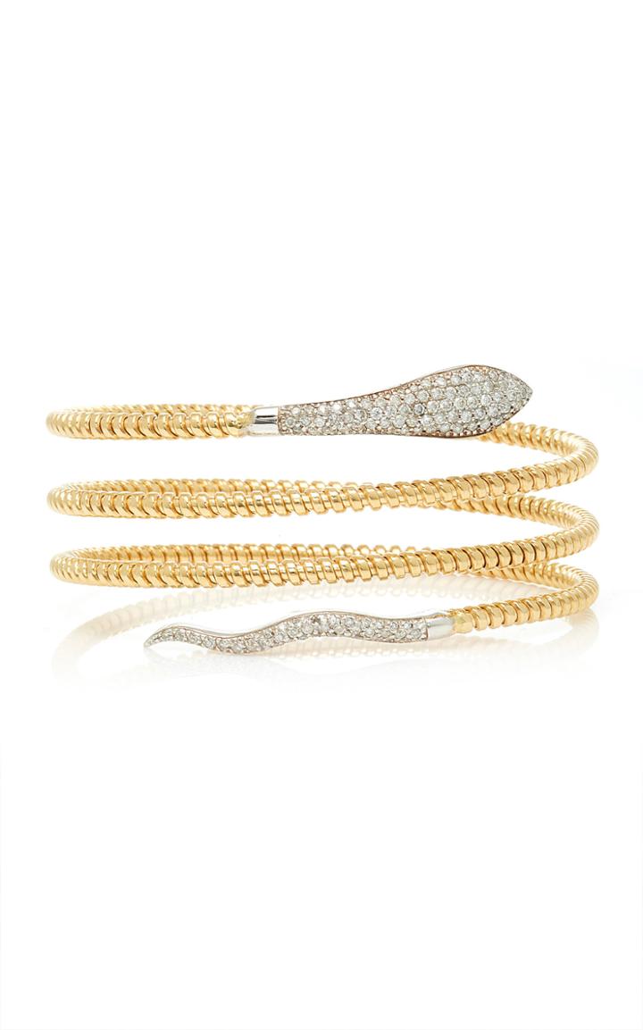Sheryl Lowe 14k Yellow Gold And Sterling Silver Snake Bracelet