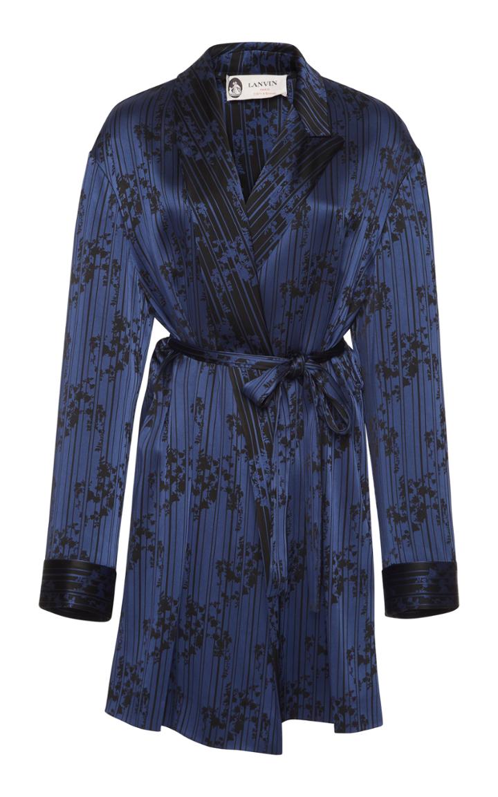 Lanvin Stripes And Flower Jacquard Wide Leg Pant