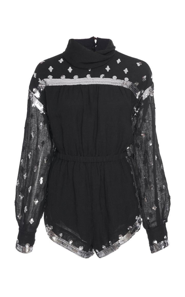 Philosophy Di Lorenzo Serafini Turtleneck Linen-blend Romper