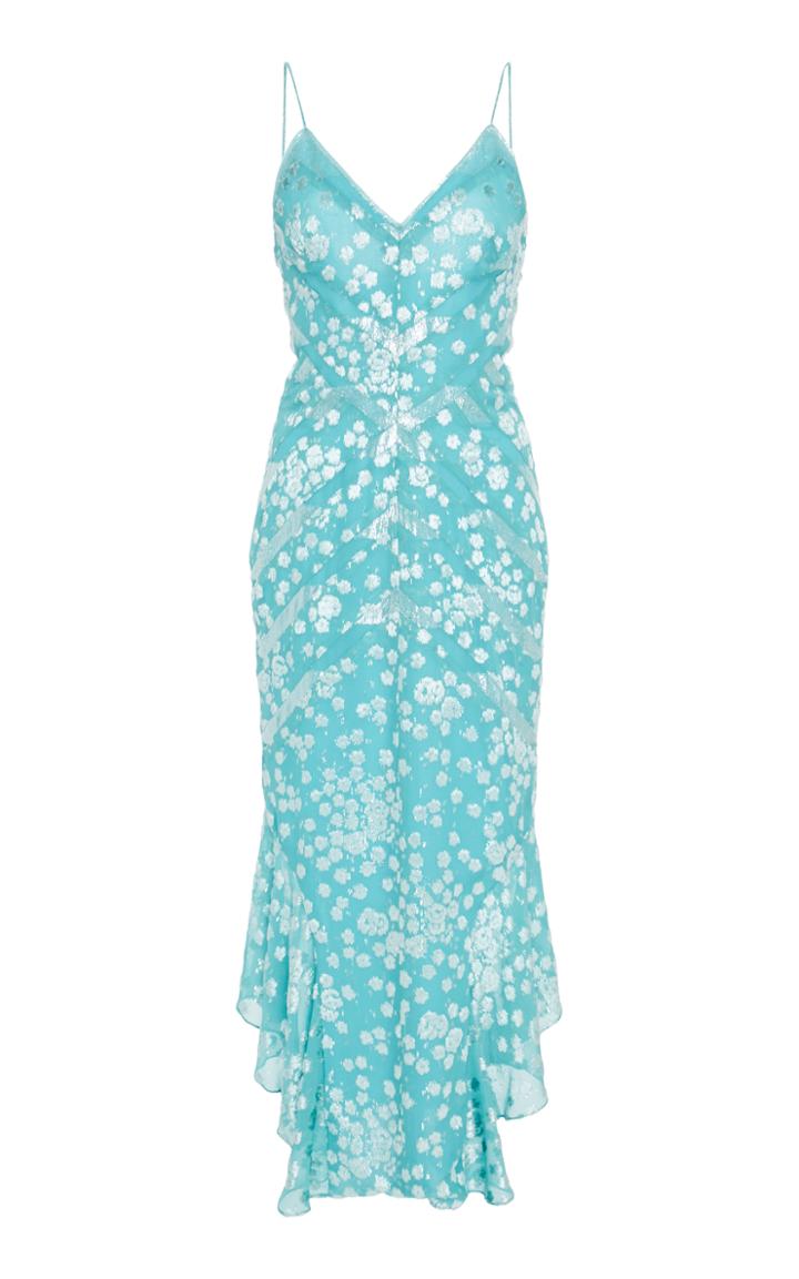 J. Mendel V Neck Sleeveless Cocktail Dress With Handkerchief Hem