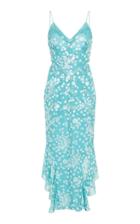 J. Mendel V Neck Sleeveless Cocktail Dress With Handkerchief Hem