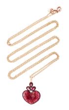Christina Alexiou Red Tourmaline Heart Pendant Necklace