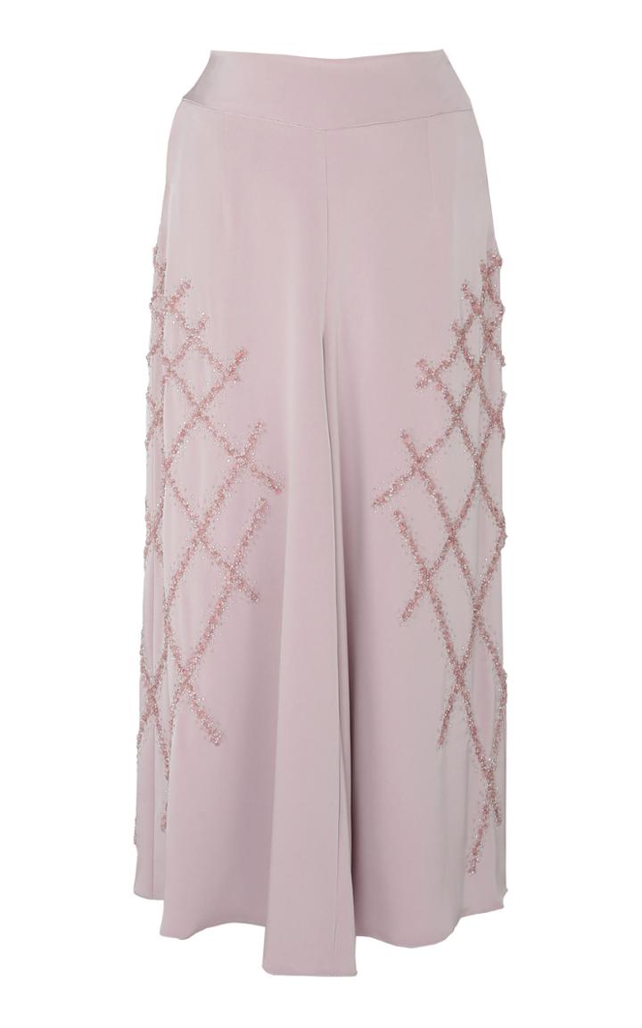 Shatha Essa Lily Embellished Silk Pants