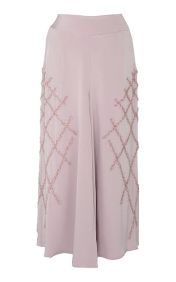 Shatha Essa Lily Embellished Silk Pants