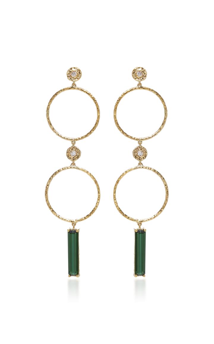 Octavia Elizabeth Tourmaline Sliver Earrings