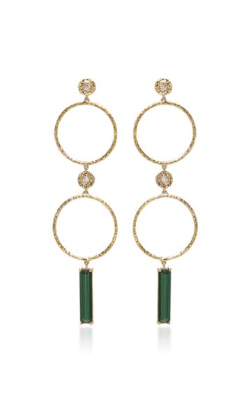 Octavia Elizabeth Tourmaline Sliver Earrings