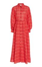Mara Hoffman Liliana Grid-print Cotton Maxi Dress