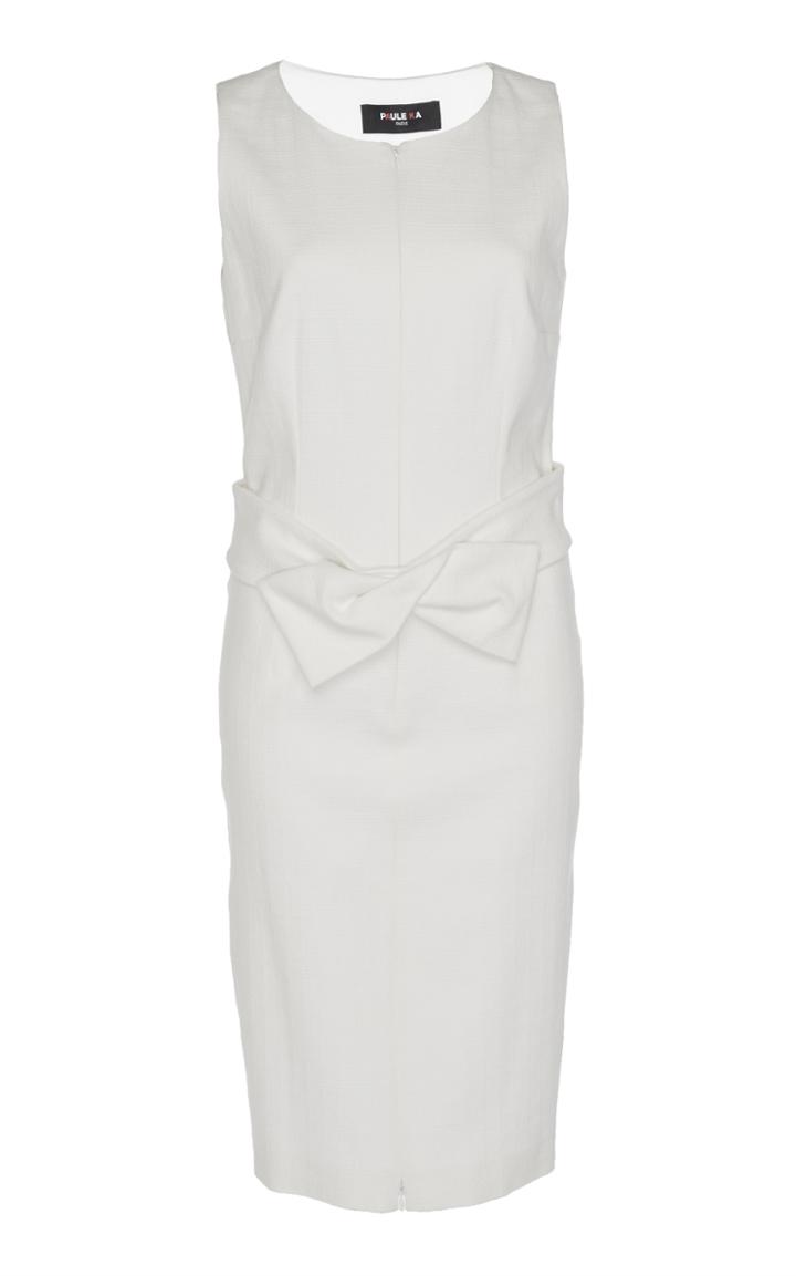Paule Ka Stretch Sheath Dress With Bow Belt