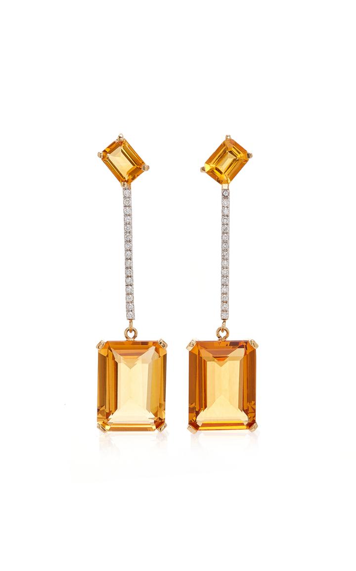 Mateo Sunrise Gold Citrine And Diamond Earrings