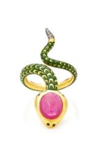 Holly Dyment Holly Single Head Enamel Snake Ring