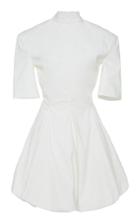 Jil Sander Gwyneth Fit-and-flare Cotton-blend Dress