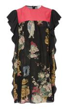 Red Valentino Ruffled Printed Silk Dress